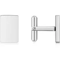 Silver Men's Stainless Steel Plain Engravable Cufflinks - Silver Silver Men's Stainless Steel Plain Engravable Cufflinks - Silver
