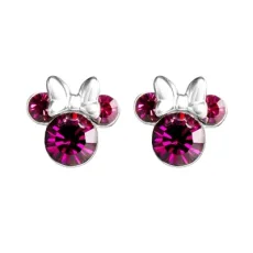 Silver Minnie Mouse Birthstone Earrings - October Silver Minnie Mouse Birthstone Earrings - October