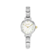 Silver Paris Mother of Pearl Gold Numeral Watch
