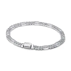 Silver Pavé Oval Cuban Chain Bracelet - 18cm Silver Pavé Oval Cuban Chain Bracelet - 18cm
