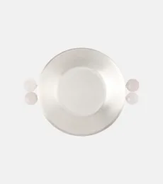 Silver-plated snack bowl with quartz