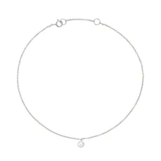 Silver Single Pearl Drop Anklet Silver Single Pearl Drop Anklet