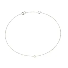 Silver Small Pearl Anklet Silver Small Pearl Anklet