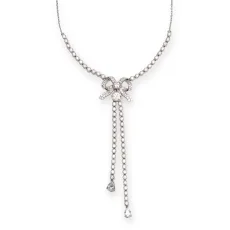 Silver Sparkle Bow Necklace Silver Sparkle Bow Necklace