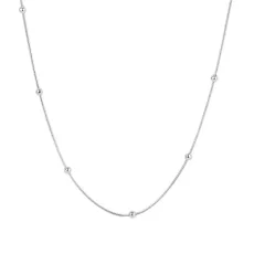 Silver Stainless Steel Ball Chain Necklace - 40cm