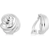 Silver Swirl Clip On Earrings - Silver Silver Swirl Clip On Earrings - Silver
