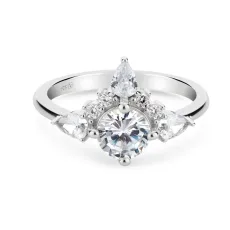 Silver Wishbone Solitaire Ring - 62