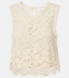 Simona cotton-blend guipure lace top Simona cotton-blend guipure lace top