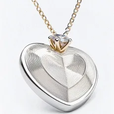 Simone Heart Gemstone Pendant - Rhodium Plated Simone Heart Gemstone Pendant - Rhodium Plated