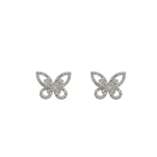 Simple Butterfly Silver Earrings