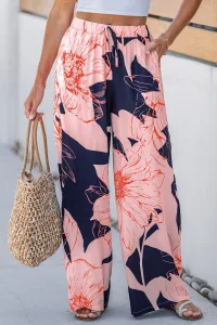 Simple Days Floral Trousers - Navy