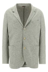 Single-breasted cashmere blazer - Gray Single-breasted cashmere blazer - Gray