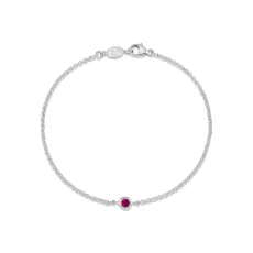 Single Ruby Dewdrop Chain Bracelet Single Ruby Dewdrop Chain Bracelet
