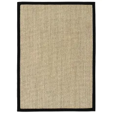 Sisal Light Beige with Black Border Rug