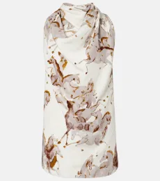 Sleary draped silk top Sleary draped silk top