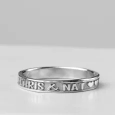 Slender Personalised Silver Promise Ring Slender Personalised Silver Promise Ring