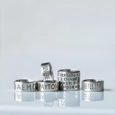 Slim 5mm Personalised Silver Medical Alert Bead Slim 5mm Personalised Silver Medical Alert Bead