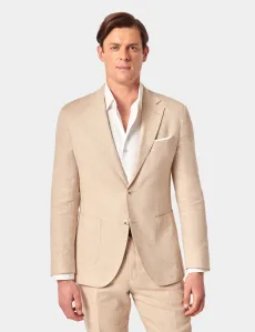 Slim Fit Beige Suit Linen Plain Men's Slim Fit Beige Suit Linen Plain Men's