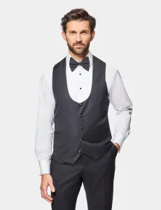 Slim Fit Black Dinner Suit Vest Wool Plain Men's Slim Fit Black Dinner Suit Vest Wool Plain Men's