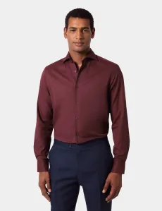 Slim Fit Burgundy Shirt Cotton Plain Men's Slim Fit Burgundy Shirt Cotton Plain Men's
