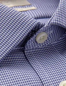 Slim Fit Navy White Dogtooth Twill Non-Iron Shirt NavyWhite Men's Slim Fit Navy White Dogtooth Twill Non-Iron Shirt NavyWhite Men's