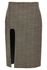 Slit Tweed Skirt Size IT