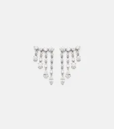 Small 18kt white gold drop earrings with diamonds