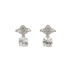 Small Elegant Festive Silver Earrings