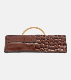 Snake-effect leather hair tie