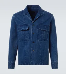 Sobrecamisa de denim a rayas Sobrecamisa de denim a rayas