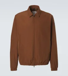 Socot leather-trimmed blouson jacket Socot leather-trimmed blouson jacket