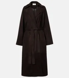 Solana suede wrap coat
