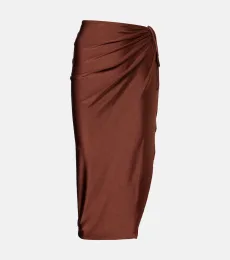 Solid Ruched gathered midi skirt Solid Ruched gathered midi skirt