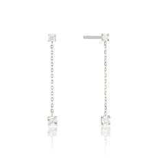 Solid White Gold Genuine Diamond Drop Stud Earrings Solid White Gold Genuine Diamond Drop Stud Earrings