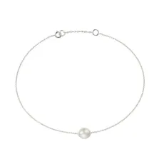 Solid White Gold Large Pearl Anklet Solid White Gold Large Pearl Anklet