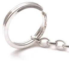 Solo Stainless Steel Keyring with Sterling Silver Chain Solo Stainless Steel Keyring with Sterling Silver Chain