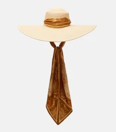Sombrero de rafia con seda Sombrero de rafia con seda