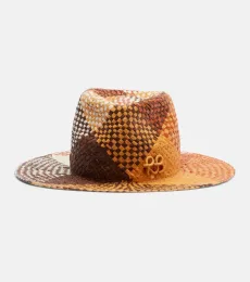 Sombrero fedora de paja con logo Sombrero fedora de paja con logo