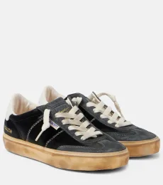 Soul Star suede-trimmed velvet sneakers Soul Star suede-trimmed velvet sneakers