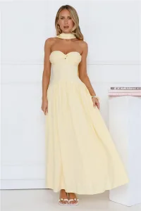 Sparkle In Her Step Strapless Maxi Dress Yellow Sparkle In Her Step Strapless Maxi Dress Yellow