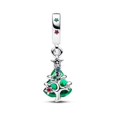 Sparkling Christmas Tree Dangle Charm - Silver Sparkling Christmas Tree Dangle Charm - Silver