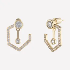 Spencer Front and Back Earrings - Rhodium Plated Spencer Front and Back Earrings - Rhodium Plated