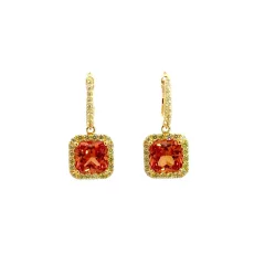 Square Silver Leverback Earrings Peach Fuzz Square Silver Leverback Earrings Peach Fuzz
