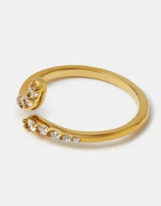 Stainless Steel Cubic Zirconia Wrap Ring Stainless Steel Cubic Zirconia Wrap Ring