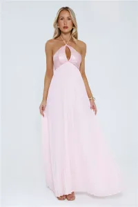 Starlit Ballroom Halter Sequin Maxi Dress Pink Starlit Ballroom Halter Sequin Maxi Dress Pink
