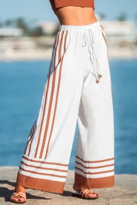 Stay Sharp Striped Trousers - White