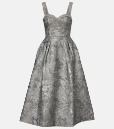 Sterling metallic-effect jacquard cocktail dress Sterling metallic-effect jacquard cocktail dress