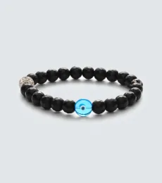 Sterling silver beaded bracelet with onyx and diamonds Sterling silver beaded bracelet with onyx and diamonds