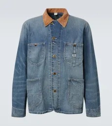 Stockton corduroy-trimmed denim jacket Stockton corduroy-trimmed denim jacket