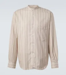 Stòffa Chemise en coton et soie à rayures